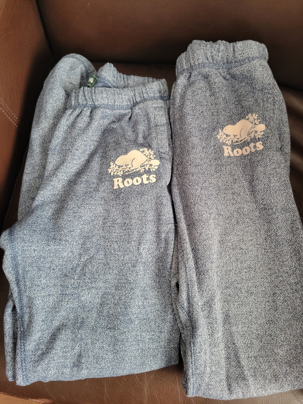 2 Pairs Of Roots Kids Heather Blue Sweatpants Size Xxs &xs